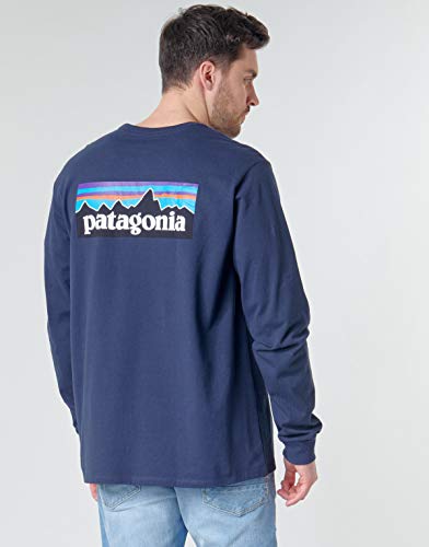 Patagonia M's L/S P-6 Logo Responsibili-tee Camiseta, Classic Navy, L para Hombre