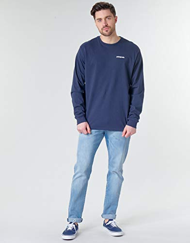 Patagonia M's L/S P-6 Logo Responsibili-tee Camiseta, Classic Navy, L para Hombre