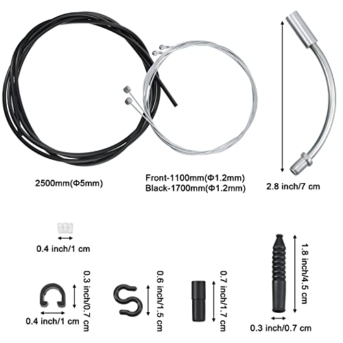 Patelai Kit de Carcasa de Cable de Freno de Bicicleta Incluye 1 Set de Cable de Freno de Bicicleta, 2 Tubos de Curvatura de Guía de Cable Fideos Freno de Bicicleta V y 2 Manguera de Plástico