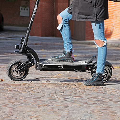 Patinete Eléctrico smartGyro Raptor, Motor de 1300W 52V, Frenos Hidráulicos, Batería de 13 Ah, Estructura Resistente, Color Negro