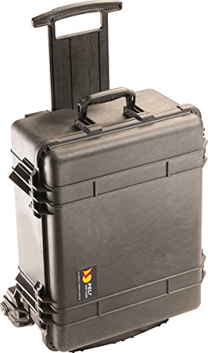 PELI 1560M Maleta de Transporte con Ruedas de Poliuretano Todo Terreno, IP57 estanca e Impermeable al Polvo, Fabricada en EE.UU, 44L de Capacidad, con Espuma Personalizable, Color Negro