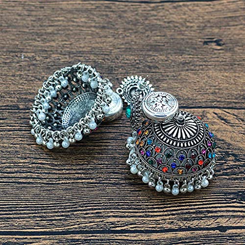 Pendientes Colgantes étnicos afganos Bohemios para Mujer Pendient Gyspy Color Plateado Bell Ladies Indian Earring Joyas Campanas Pendientes de la Bella y la Bestia