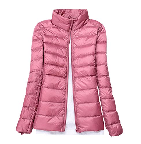 Pengniao Plumas Mujer Ligero Plumiferos Ligeros Mujer Abrigo Plumas Ultralight Plumon Chaqueta Plumifero Corto Fino Abrigos Señora Chaquetas Invierno Cazadoras Chaquetones Casacas Tallas Grandes Rosa