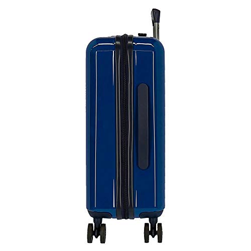 Pepe Jeans Albert Maleta de Cabina Azul 40x55x20 cms Rígida ABS Cierre TSA Integrado 38,4L 2 kgs 4 Ruedas Dobles Equipaje de Mano