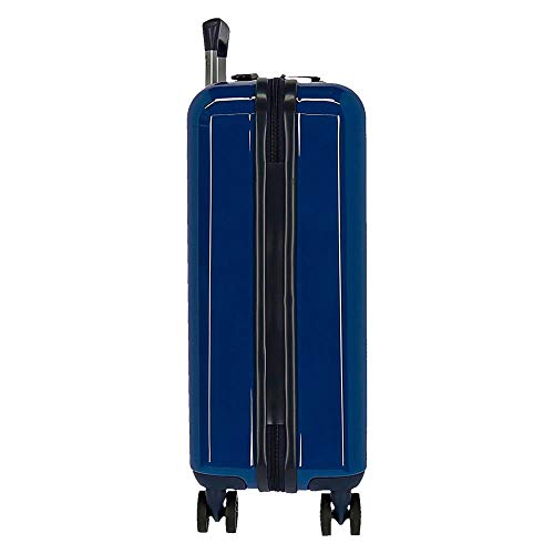 Pepe Jeans Albert Maleta de Cabina Azul 40x55x20 cms Rígida ABS Cierre TSA Integrado 38,4L 2 kgs 4 Ruedas Dobles Equipaje de Mano