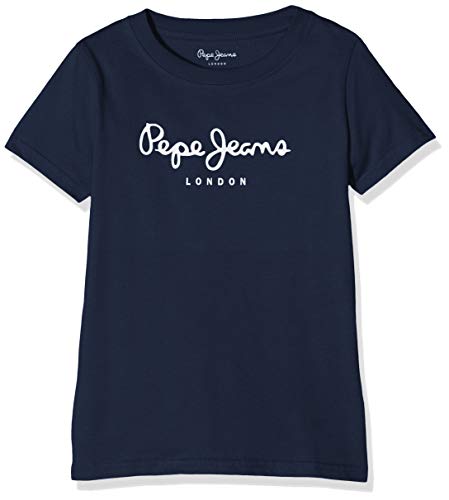 Pepe Jeans Art PB501228 Camiseta, Azul (Navy 595), 16 años para Niños