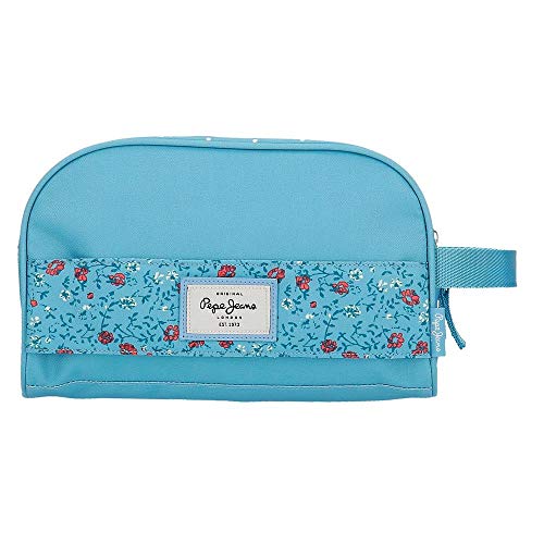 Pepe Jeans AVA Neceser Dos Compartimentos Azul 26x16x12 cms Poliéster