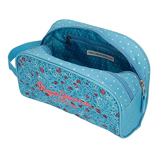 Pepe Jeans AVA Neceser Dos Compartimentos Azul 26x16x12 cms Poliéster