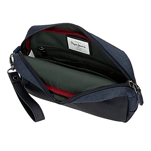 Pepe Jeans Britway Bolso de Mano Azul 24,5x15x6 cms Poliéster