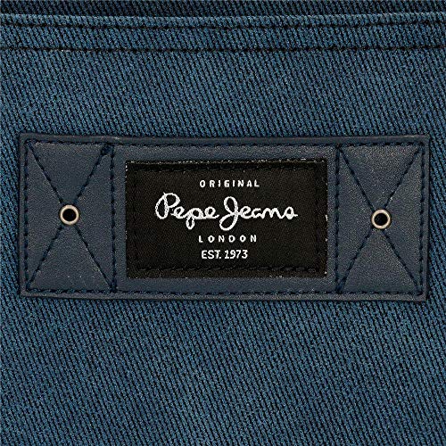 Pepe Jeans Vivac Bolso de Mano Azul 24,5x15x6 cms Algodón y PU