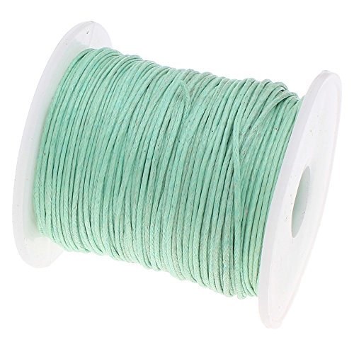 perlin – 75 M encerados algodón encerado cordón verde menta 1 mm joyas cordones Cera hilos Ideal para bisutería, C171