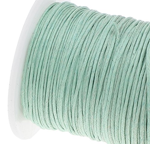 perlin – 75 M encerados algodón encerado cordón verde menta 1 mm joyas cordones Cera hilos Ideal para bisutería, C171