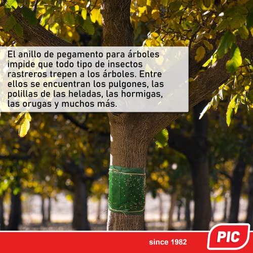 PIC - Pegamento Protector de Árbol con Cinta de Fijación y Cuchillo de Corte, Trampa de Cola para Orugas, Insectos y Otras Plagas