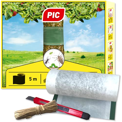 PIC - Pegamento Protector de Árbol con Cinta de Fijación y Cuchillo de Corte, Trampa de Cola para Orugas, Insectos y Otras Plagas