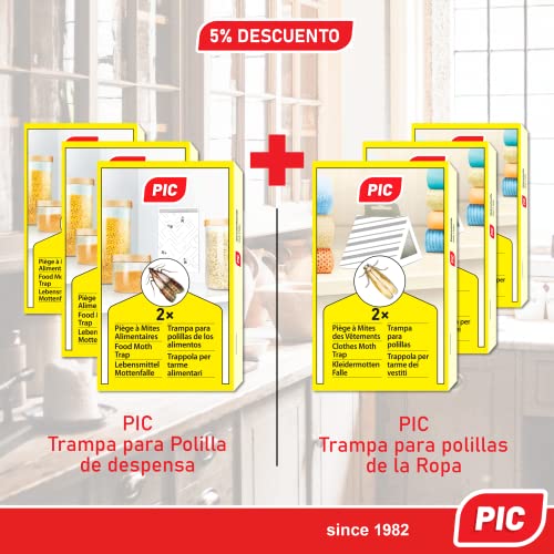 PIC Trampa para Polilla de despensa 6X Piezas - Medios de protección contra Las polillas en la Cocina y el Almacenamiento de Alimentos