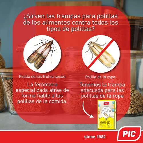 PIC Trampa para Polilla de despensa 6X Piezas - Medios de protección contra Las polillas en la Cocina y el Almacenamiento de Alimentos