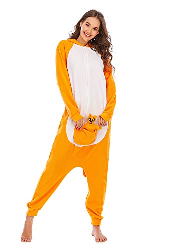 Pijama Animal Entero Unisex para Adultos con Capucha Cosplay Canguro Disfraz Homewear Mamelucos Ropa De Dormir Celebración de días Festivos,LTY56,XL