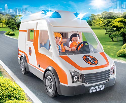 PLAYMOBIL City Life 70049 Ambulancia con Luces, A partir de 4 años