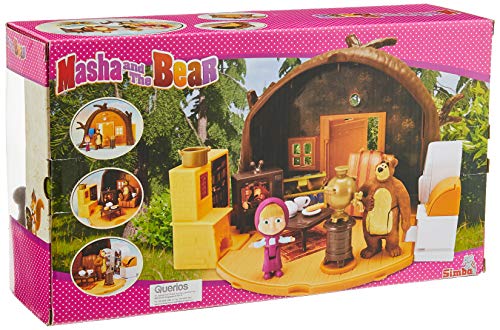 Playset Casa del Oso de Masha y el Oso con 2 figuras y accesorios (Simba 9301632)