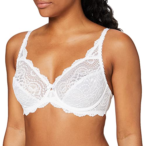 Playtex Flower Elegance con Aros Sujetador, Blanco, 100C para Mujer