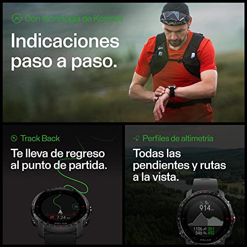 Polar Grit X Pro - GPS Multisport Smartwatch - Durabilidad Militar, Cristal de Zafiro, FC en la Muñeca, Batería de Larga Duración, Orientación, Para Deportes al Aire libre, Trail Running, Senderismo