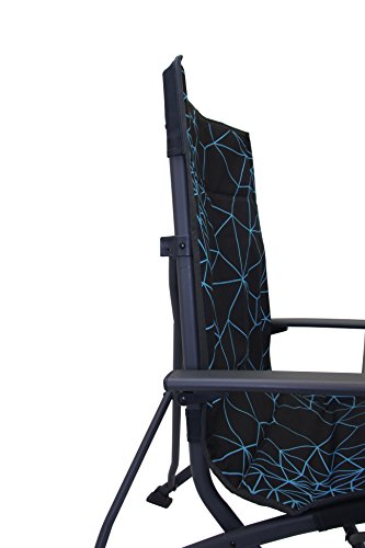 Portal Outdoor Girona Silla Plegable para Camping, Aluminio, Negro y Azul, 57 x 43 x 50 cm