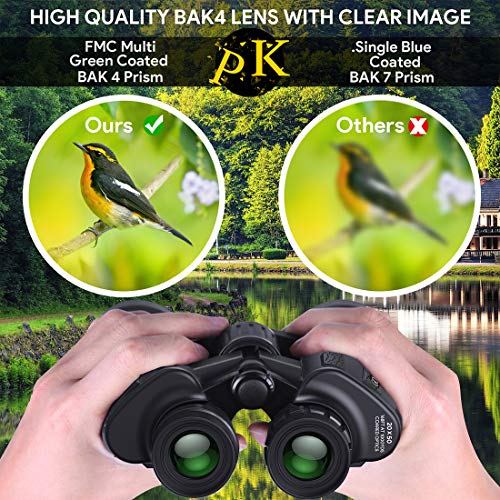 Prismáticos, HautStore 20x50 HD Binoculares Profesionales, Prismáticos Impermeables de Largo Alcance, para Observación de Aves, Viajes, Deportes, con Tapas de Objetivo