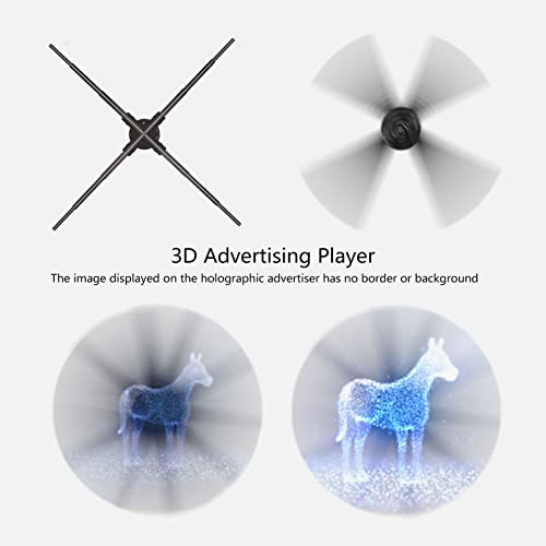 Proyector de Pantalla de Ventilador con Holograma 3D, Resolución de 1024 × 928P, Reproductor de Publicidad Holográfica 3D con Diseño de 4 Hojas para Tienda Comercial(#2)