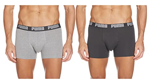 Puma Basic Boxer 2p, Hombre, Gris (Dark Grey Mélange/Black 691), M