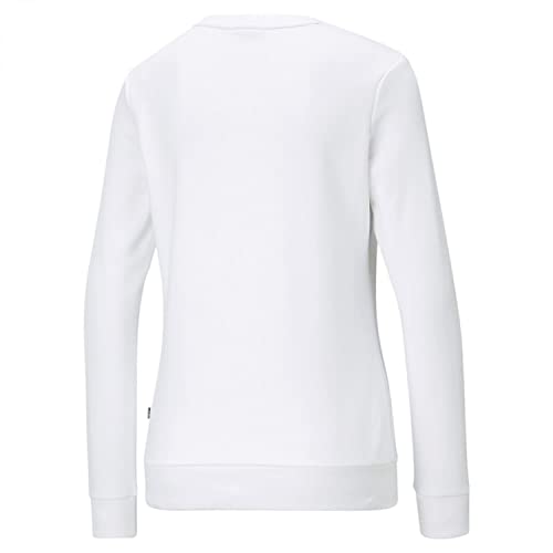 PUMA ESS Logo Crew TR Sudadera, Mujer, White, XL