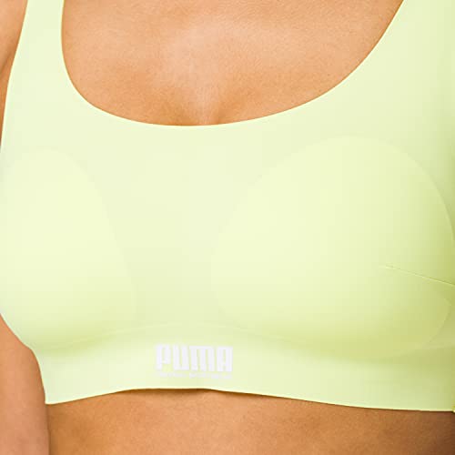 PUMA Women Sporty Padded Top 1P Camiseta, Amarillo, S para Mujer