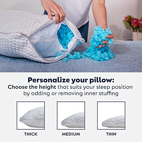 PureComfort - Internet's Most Comfortable & Luxurious Pillow | Cool Gel Infused | Adjustable Loft | Neck & Back Pain Relief | CertiPUR-US Fill | 5Yr Warranty | 100 Night Trial - King