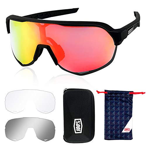 PUTRON Gafas de Ciclismo, Gafas de Sol Polarizadas, Gafas de Sol Deportivas, con 3 Lentes Intercambiables, UV400 Protección, Correr, Golf, Beisbol, Surf, Conducción, Esquiando, Pesca