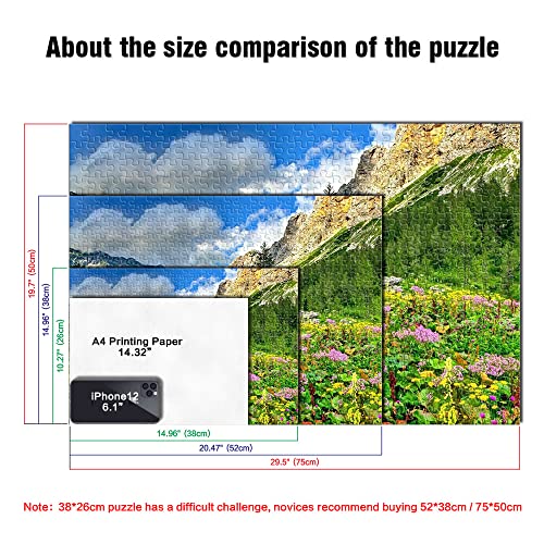 Puzzle 1000 Piezas Alpes Julianos Eslovenia Paisaje Montaña Naturaleza Primavera Rompecabezas de Madera 52x38cm Lady Puzzle Decoración de Halloween