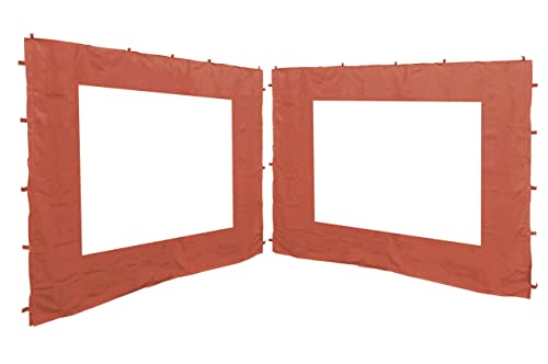 QUICK STAR 2 paneles laterales con ventana de PE 250x190cm Naranja-Rojo para Gazebo 3x3m