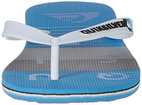 Quiksilver Molokai Word Block-Flip-Flops for Men, Chanclas Hombre, Blanco Gris Y Azul, 46 EU