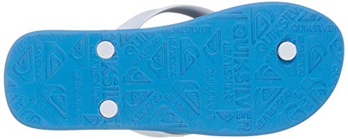 Quiksilver Molokai Word Block-Flip-Flops for Men, Chanclas Hombre, Blanco Gris Y Azul, 46 EU