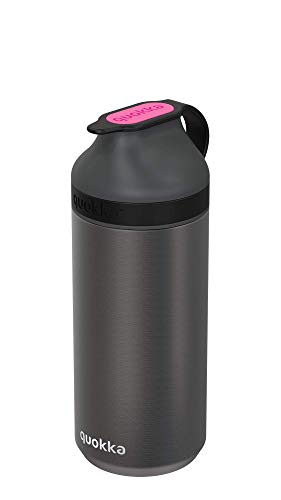 Quokka Mineral Steel - Pink Fluorite 430 ML | Botella Térmica De Doble Pared - Mantiene el frío y el Calor - con Cierre de imán | Botellas De Agua Acero Inoxidable Sin BPA