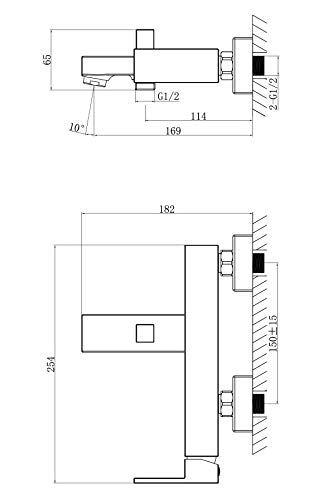 RAF — Grifo Mezclador de Pared Monomando para Bañera (Blanco Perlado)