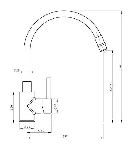 RAF Grifo Monomando para Fregadero de Cocina con Caño Flexible Blanco