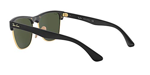 Rayban Clubmaster Oversized, Gafas de Sol para Hombre, Demi Shiny Black/Arista, 57