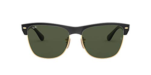 Rayban Clubmaster Oversized, Gafas de Sol para Hombre, Demi Shiny Black/Arista, 57