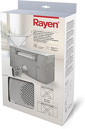 Rayen 6175 Cubre tendedero con Calefactor, Tejido Non Woven, Gris, 105-180x56x106 cm