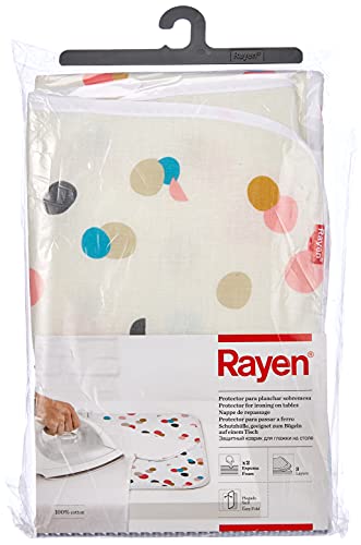 Rayen Protector para Planchar sobremesa | Mínimos Espacio Plegado | 3 Capas: Espuma, 100% algodón, alumino 6154.02, Color Estampado Confetti