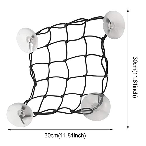 Red de carga para tabla de surf de 30,48 x 30,48 cm, red de carga para tabla de surf con ventosa de 4 ventosas, bolsa de cubierta para kayak, barco, canoa, almacenamiento y chaleco de valor personal