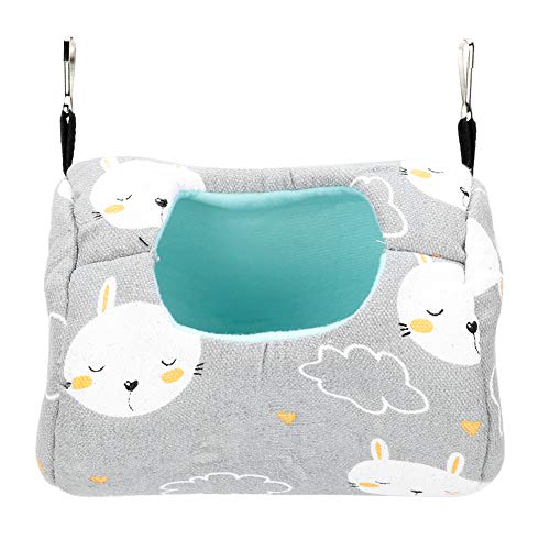 Redxiao Casa Colgante Gris Nido Colgante Grande para Mascotas, Hamaca para hámster de Cuatro Estaciones, casa Colgante para hámster, para Chinchillas Chinchillas(Gray Bunny)