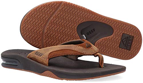 Reef Leather Fanning, Chanclas Hombre, Marrón (Bronze BRZ), 39 EU