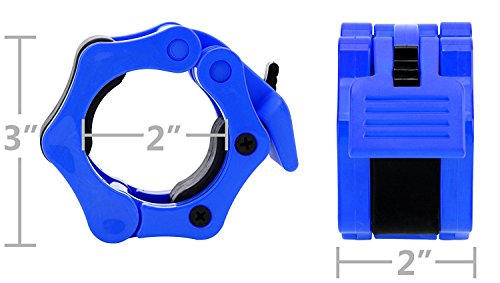 REEHUT Bloqueadores para Barras de Pesas Levantamiento de Pesa Barbell Barra de liberación rápida Barra olímpica Peso Cuello - para Crossfit, con Bloqueo, de liberación rápida (Azul, 1 par) 50mm