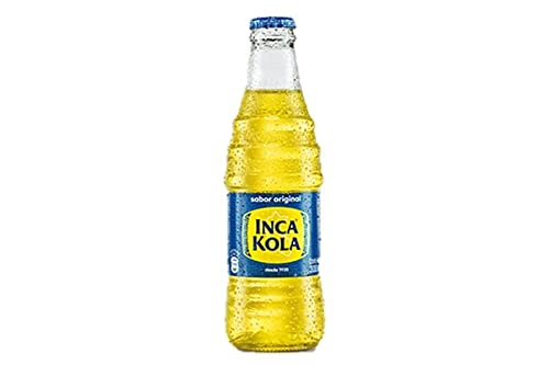 Refresco Inca Kola Sabor Original – Botella de vidrio de 300 mL / 10 Fl Oz cada una. Bebida Tradicional del Perú Refrescante y de un Inigualable Sabor (Caja de 8 Botellas / 2400 mL / 80 Fl Oz TOTAL)