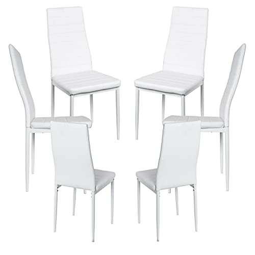 Regalos Miguel - Packs Sillas Comedor - Pack 6 Sillas Lauter Polipiel - Blanco - Envío Desde España